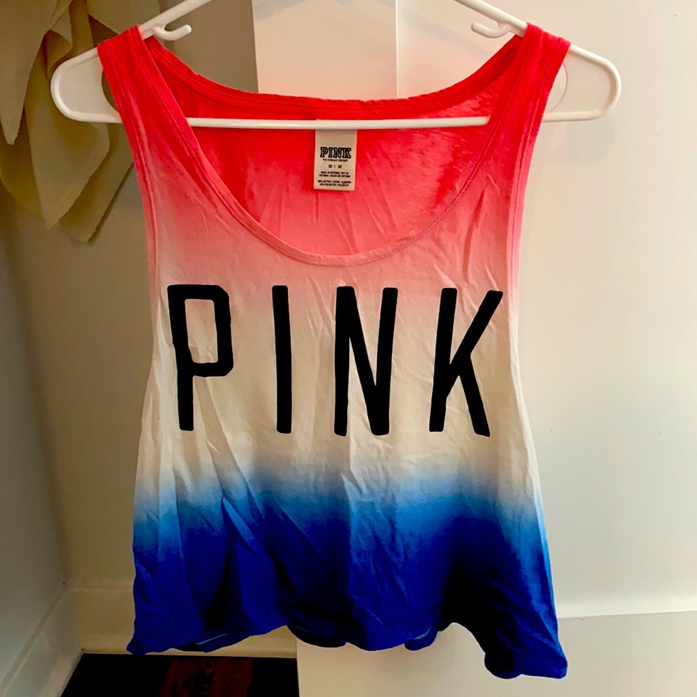 PINK VS red, white, and blue crop
